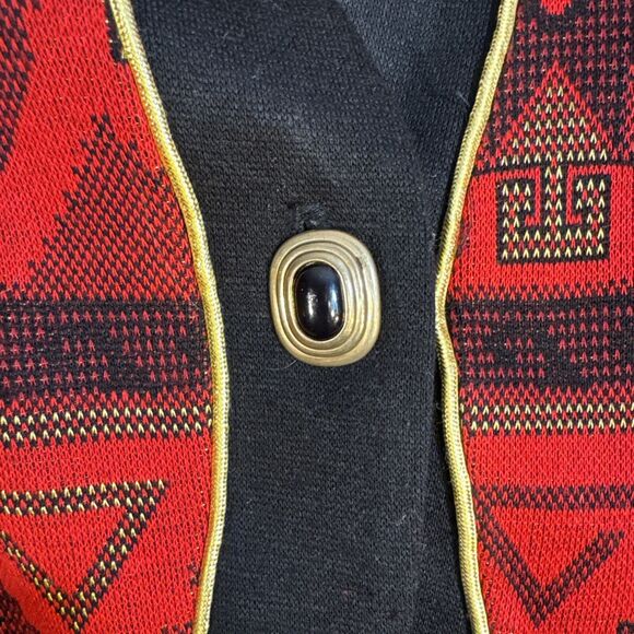 Tina Barrie Petites Jacket 12 USA L Southwest Print Cardigan Statement Sweater - Picture 2 of 10